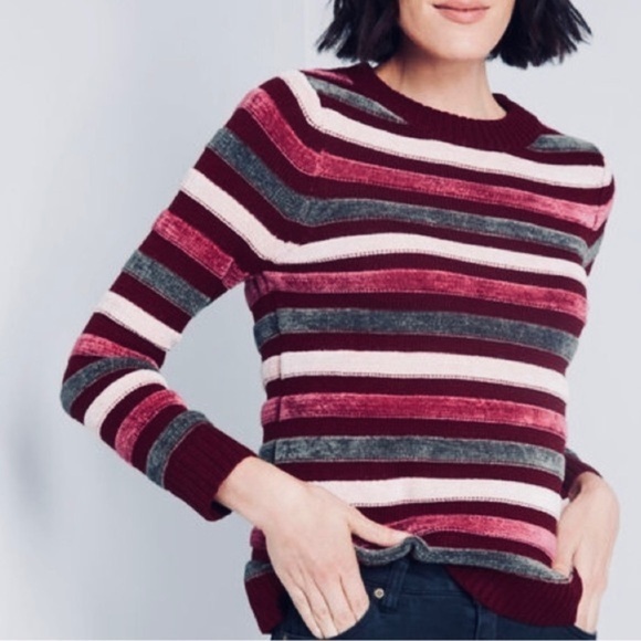 NWOT MODCLOTH Striped Chenille and Knit Crew Neck Sweater Size Medium - Picture 5 of 6